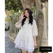 Set áo babydoll trắng kèm chân váy trắng Kozoda M48