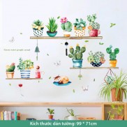 Tranh dán tường trang trí ký túc xá, decal dán tường trang trí decor phòng ngủ (Kệ Hoa Đá)