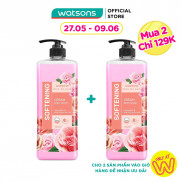Kem Tắm Watsons Love My Skin Softening Rose Water&Evening Primrose Cream Body Wash Cân Bằng Da 1000ml