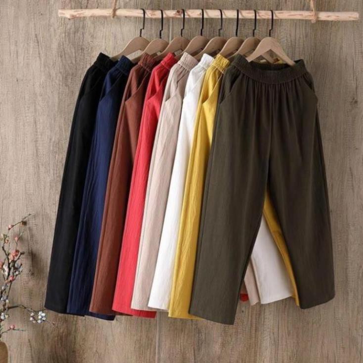 QUẦN BAGGY ĐŨI CẠP CHUN NHẸ MÁT (9 màu) thoải mai năng động thời trang Banamo Fashion 823