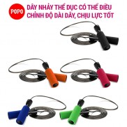 Dây nhảy dây POPO TS1 lõi dây PVC 6mm, tay nắm bọt xốp thoáng khí dây nhảy thể lực, thể dục, tập Gym, boxing