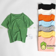Áo Thun Bé Trai, Bé Gái KIMCHIBABY Vải Thun Lạnh Xuất Hàn, Áo Thun Trẻ Em Cộc Tay Mặc Hè Minky Mom MKMA2106
