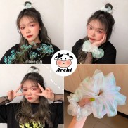 Buộc tóc voan scrunchies mẫu lấp lánh
