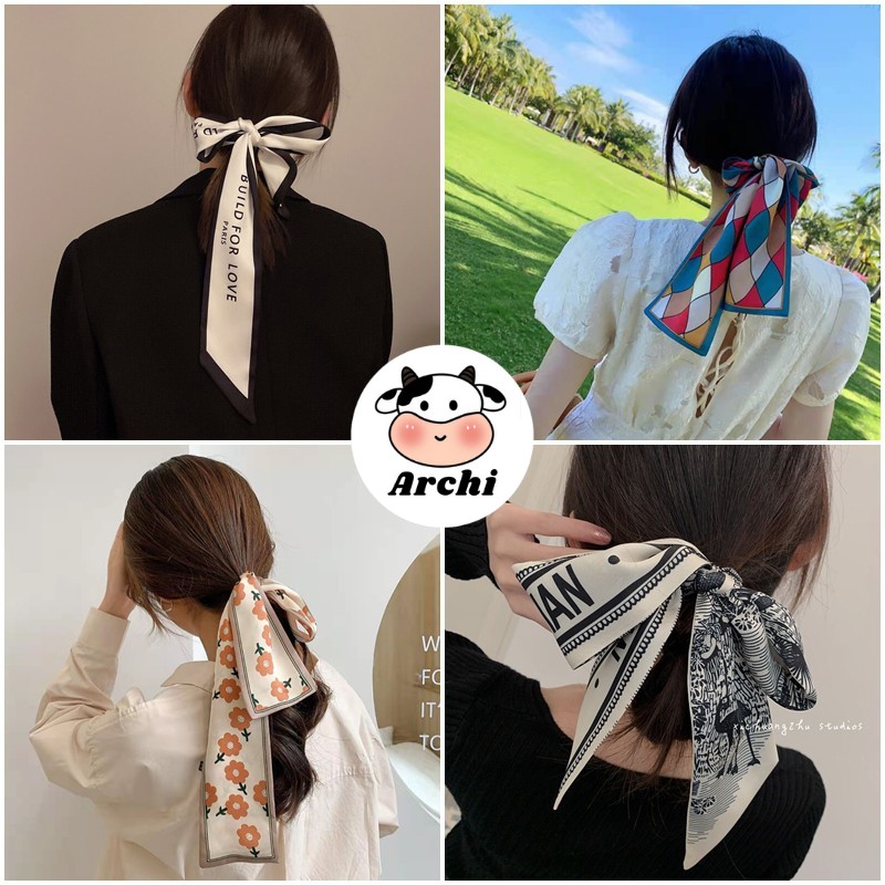 Khăn lụa buộc tóc thời trang kiểu Pháp
