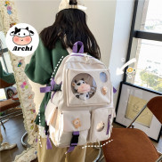 Balo ulzzang cao cấp phối ngăn ngoài trong suốt Season