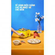 Nồi điện đa năng chống dính HUYNDAI 1.5L lẩu, chiên, xào...(tặng kèm ổ cắm 3 chấu)