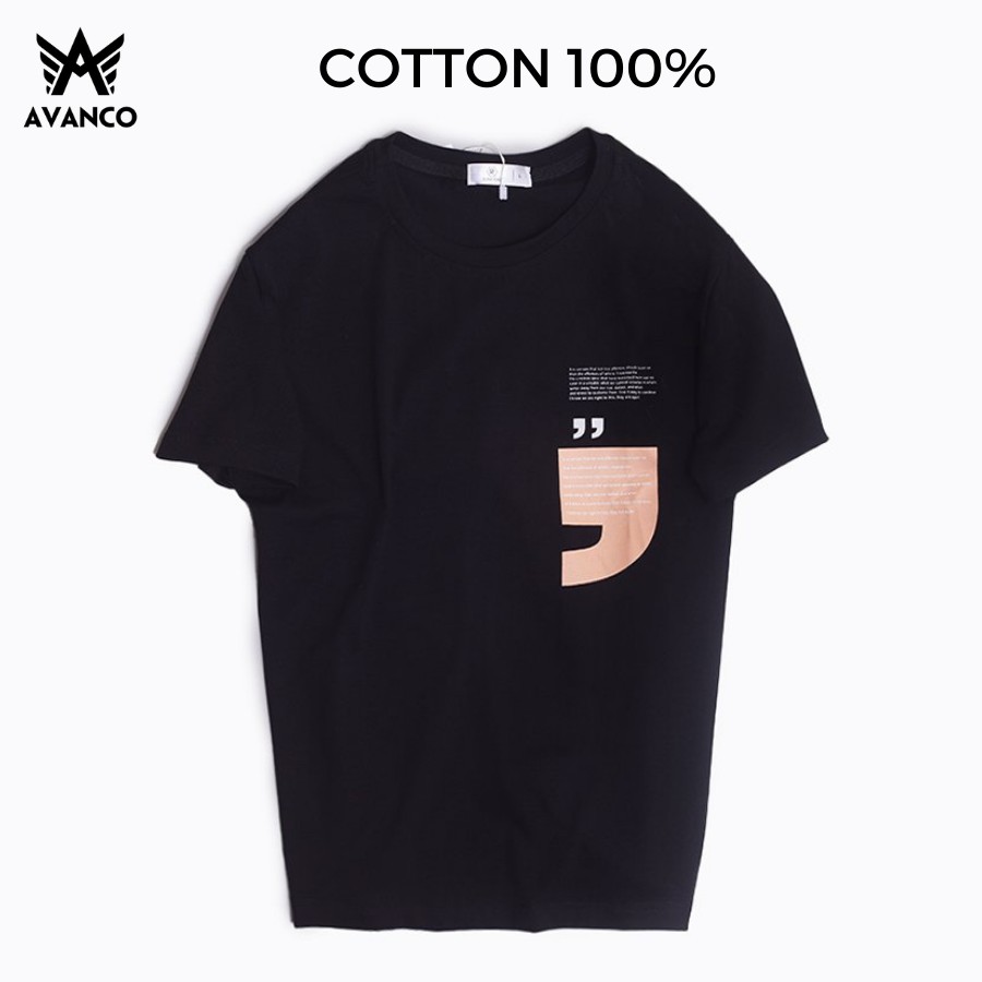 Áo thun nam tay ngắn AVANCO in đơn giản, xu hướng thời trang Hàn 2021 TIDE - AV10