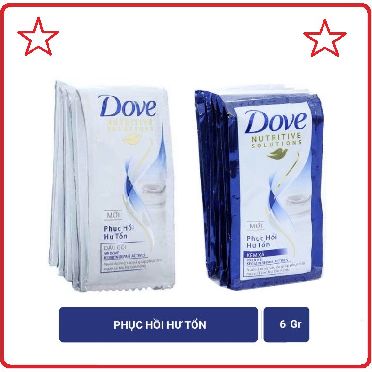 DOVE Phục Hồi Hư Tổn Dây 6g x 12 Gói