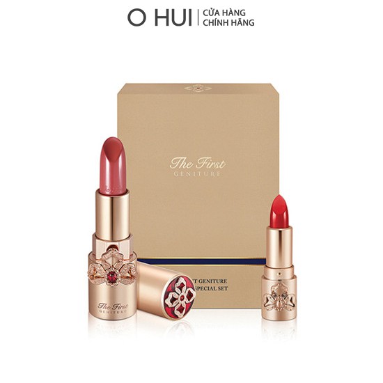 Bộ 2 son lì dưỡng ẩm ngăn lão hóa OHUI The First Geniture Lipstick