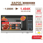 Lò vi sóng điện tử kết hợp nướng Sharp 20 Lít  11 mức công suất điểu khiển tiếng Việt cảm ứng - HAPOS phân phối