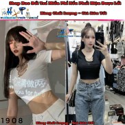 Áo kiểu croptop nữ đẹp ôm body tay ngắn phối xích cực dễ thương mẫu mới thời trang 2021 phong cách hàn