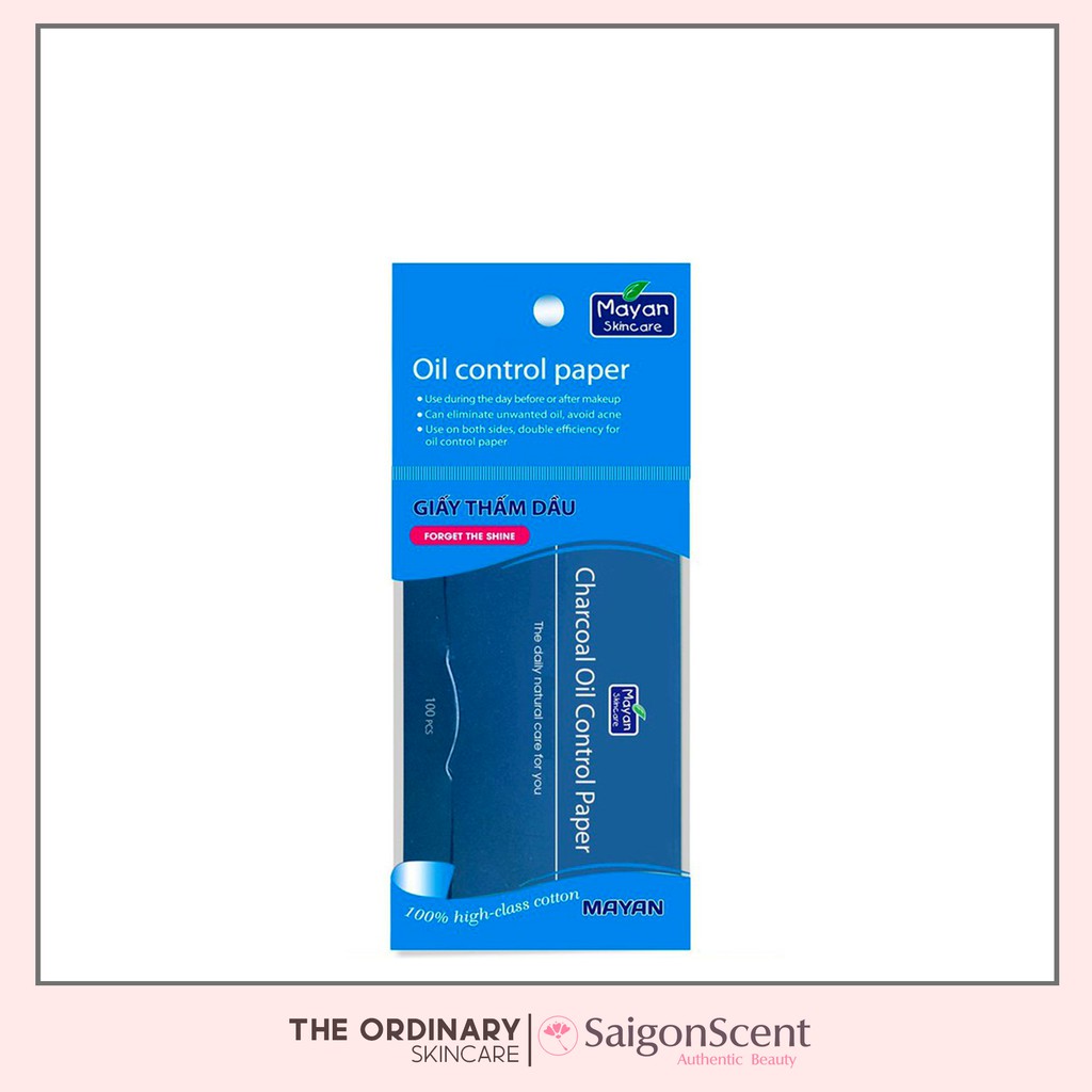 Giấy thấm dầu Mayan Skincare Charcoal Oil Control Paper ( 100 miếng )