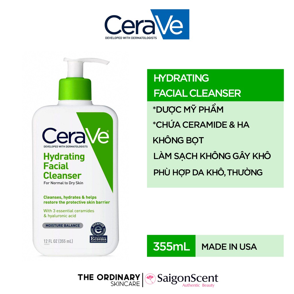 Sữa rửa mặt Cerave Hydrating Cleanser ( 355mL )
