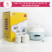 (BẢN QUỐC TẾ) Nồi nấu cháo chậm ăn dặm cho bé và gia đình Bear 2,5L kèm 4 thố nhỏ và lồng hấp