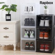 Combo 5 hộp đựng giày nhựa đen nắp mở nam châm, Hộp đựng giày xịn size lớn full box (Màu Đen)