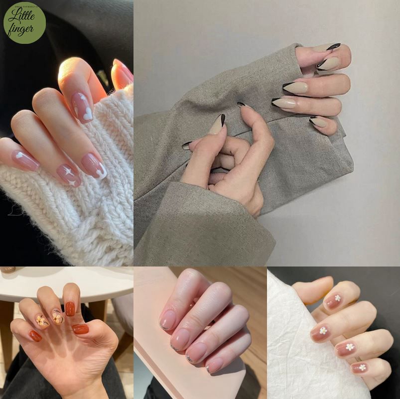 Set 24 móng tay giả dùng trang trí móng tay nghệ thuật DIY