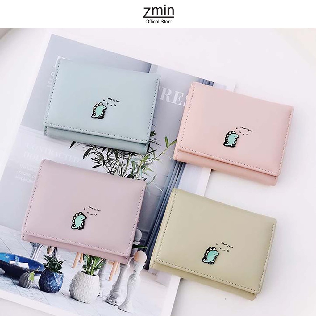 Ví bóp nữ mini cầm tay khủng long Zmin, chất liệu cao cấp có thể bỏ túi - V023
