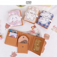 Ví bóp nữ mini cầm tay gấu ulzzang Zmin, chất liệu cao cấp có thể bỏ túi - V025