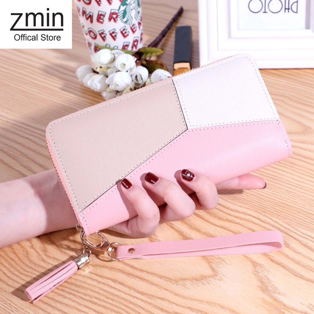 Ví nữ dài cầm tay Zmin, chất liệu cao cấp đựng vừa điện thoại - V009