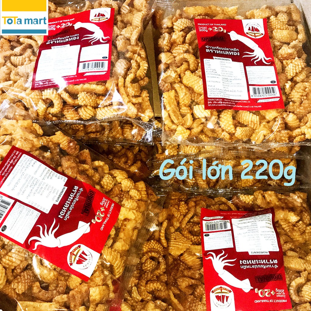 Bánh Snack mực Thái Lan TALAETHONG gói lớn 220g.