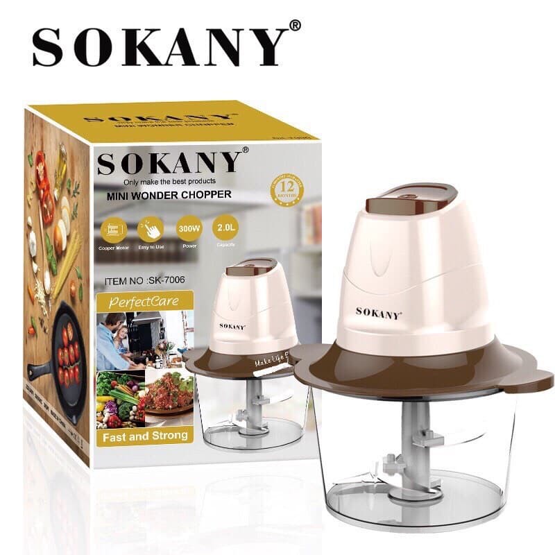 Máy xay sinh tố, hoa quả, máy xay thịt cầm tay Sokany