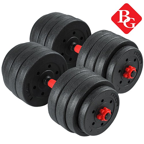 BG Bộ tạ miếng PVC 20KG cao cấp đa năng nhựa đen mới 2020
