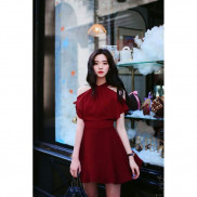 Đầm dự tiệc trễ vai yếm sang trọng