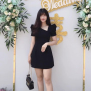 Đầm dự tiệc tay bồng cổ vét lệch sang trọng Cilen Dress