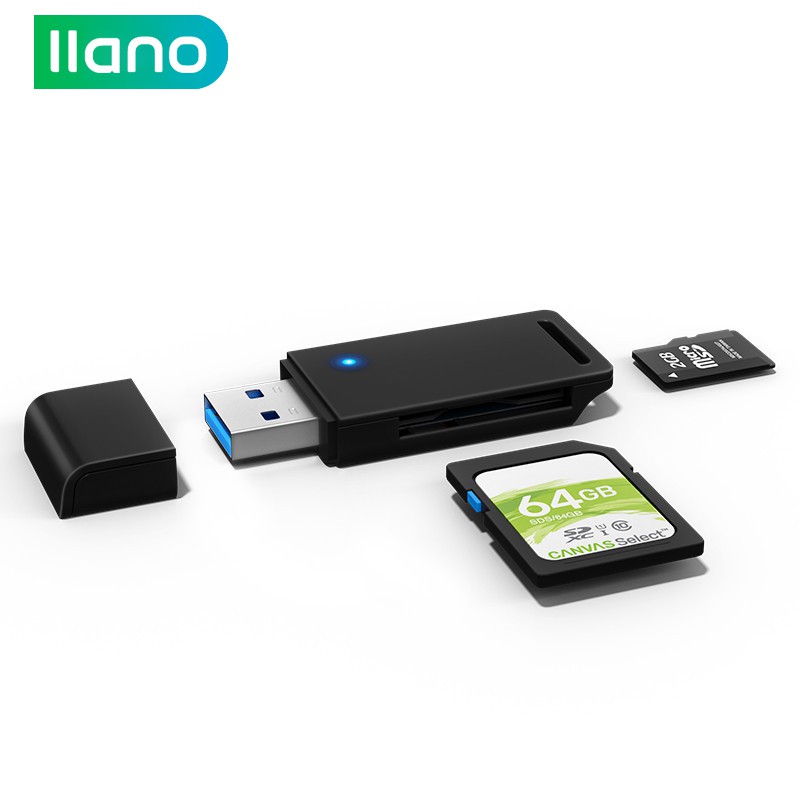 llano Đầu đọc thẻ tốc độ cao USB3.0 2 trong 1 hỗ trợ thẻ nhớ SD / TF 512G