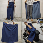 Váy Chống Nắng JEAN Nút Xẻ Tà Nút Bấm Thông Minh 2 In 1