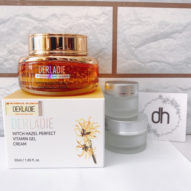 Gel dưỡng ẩm da mụn, sẹo mụn Derladie Witch hazel perfect vitamin gel cream 55ml