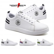 Giày nam thể thao sneaker THEDAPPERMAN TDM7635 chất liệu da, đế cao su nhiệt, siêu êm, phù hợp chạy bộ,màu trắng gót đen