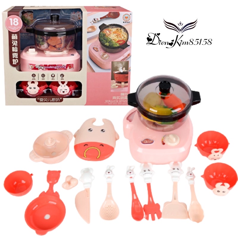 Nồi lẩu có hiệu ứng khói đồ chơi cho bé