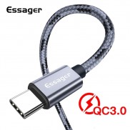 Dây Cáp Sạc Usb Type C Essager 100% Chính Hãng 3a Tốc Độ Cao Cho Điện Thoại Xiaomi Samsung S10