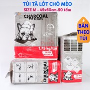 Túi tã lót chuồng cho chó mèo thú cưng, lót lồng khay vệ sinh, sàn xe charcoal than carbon hoạt tính cỡ S 33x45, M 45x60
