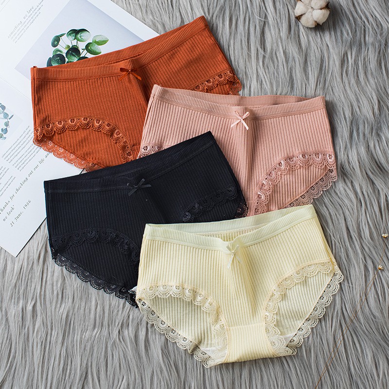  Quần lót nữ dễ thương thoáng khí thời trang đũng quần 100% cotton chống vi khuẩn