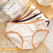  Quần lót cotton thêu họa tiết chữ thoải mái dễ thương nhiều màu sắc cho nữ