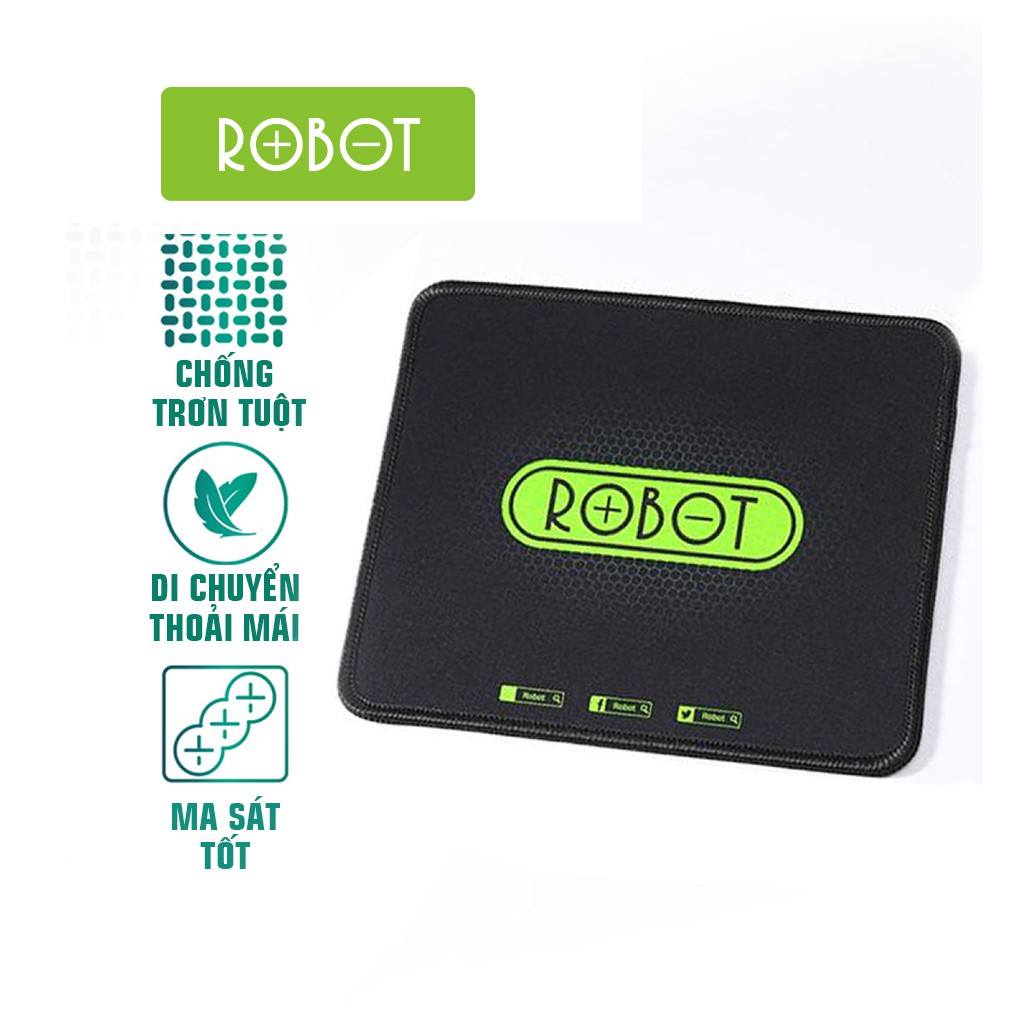 Tấm Lót Chuột Kiểu Dáng Gaming ROBOT RP01 Black - Kích Thước 22 x 18 Cm