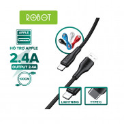 Cáp Sạc Lightning/Type-C 2.4A ROBOT RT-TL100 1m Kiểu Dáng Cartoon