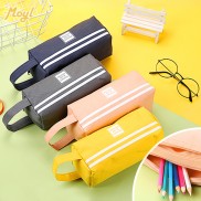 Túi đựng bút 2 ngăn có sức chứa lớn phong cách Hàn Quốc đơn giản tiện lợi dành cho học sinh