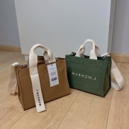 Túi vải đeo chéo xách tay thời trang in Marhen J, túi tote đeo chéo vải canvas thời trang phong cách Hàn Quố