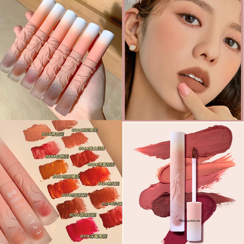Son Kem Lì Mịn Môi MAFFICK Pink Nơ Khắc Nổi Siêu Xinh
