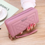Ví nữ dài cao cấp sang trọng 2 khóa kéo nhiều ngăn tiện dụng thiết kế thời trang HX0073