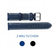 Dây da đồng hồ nam da saffiano cao cấp-khâu tay thủ công D112 size 18mm, 20mm, 22mm, 24mm-Bụi Leather