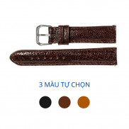 Dây đồng hồ da đà điểu-khâu tay thủ công D104 size 18mm, 20mm, 22mm, 24mm-Bụi Leather