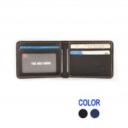 Ví mini nam da bò Nappa V115 cao cấp nhỏ gọn 2 màu lựa chọn-Bụi leather bảo hành 24 tháng