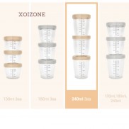 Set cốc trữ sữa Moyuum, set cốc trữ đồ ăn Moyuum Hàn Quốc 130ml/180ml/240ml (1 set 3 cốc)