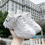 (2 MÀU) Giày nữ thể thao ulzzang Fashion gót bạc dây chữ đế cao cá tính hót hít