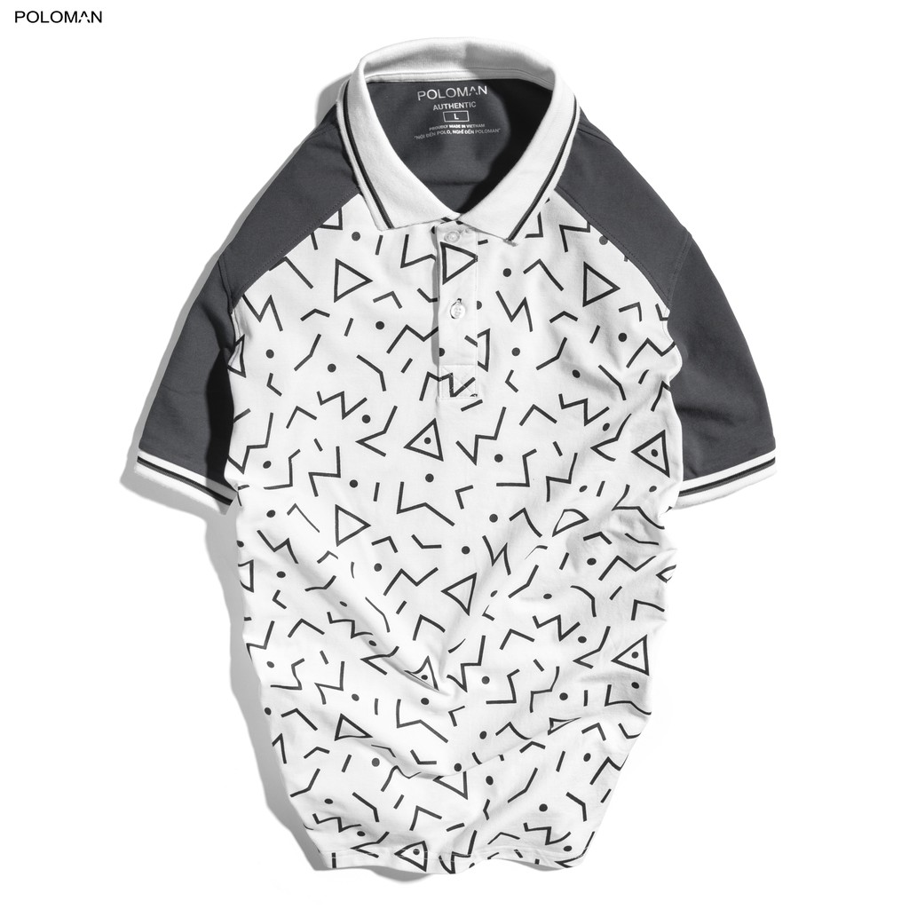 Áo thun Polo nam Raglag REN in họa tiết,vải cá sấu Cotton xịn,chuẩn form,trẻ trung- năng động - POLOMAN