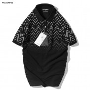 Áo thun Polo nam RITI in họa tiết, vải cá sấu Cotton xuất xịn,chuẩn form - POLOMAN